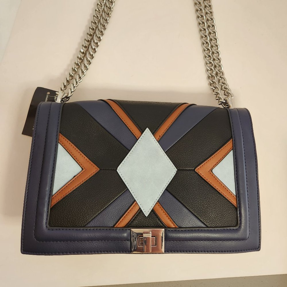 INC Interntional Concepts Ajae Patchwork Purse - NWT- Blue Multi Color